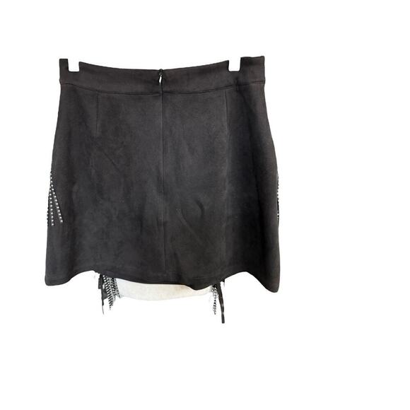 Skirt Short Mini Fringe Black Western Rockabilly Honkytonk 6 Whimsigoth Gothic - Picture 2 of 4